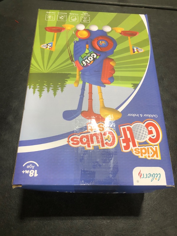Photo 1 of Liberry Toddler Golf Set with Putting Mat for 2 3 4 5 Years Old Boys Girls, Upgraded Kids Golf Cart with Unique Shoulder Strap Design, Indoor and Outdoor Golf Toys