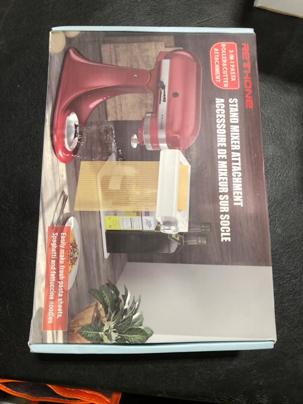 Photo 1 of RETHONE Pasta Maker Attachment for KitchenAid Stand Mixers -3 in 1 Set Pasta Attachments includes Pasta Roller, Spaghetti Fettuccine Cutter, Pasta Machine Attachment Accessories for KitchenAid