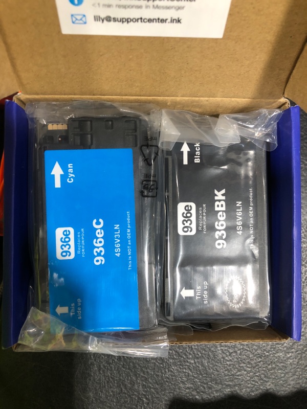 Photo 1 of 936XL 936 Ink Cartridges Combo Pack Replacement for HP Ink 936XL Black and 936 Color Work with HP OfficeJet Pro 9120 Series 9720 9730 9110 9120 9130 9110b 9120b 9130b Printers | with Chip - 4 Pack