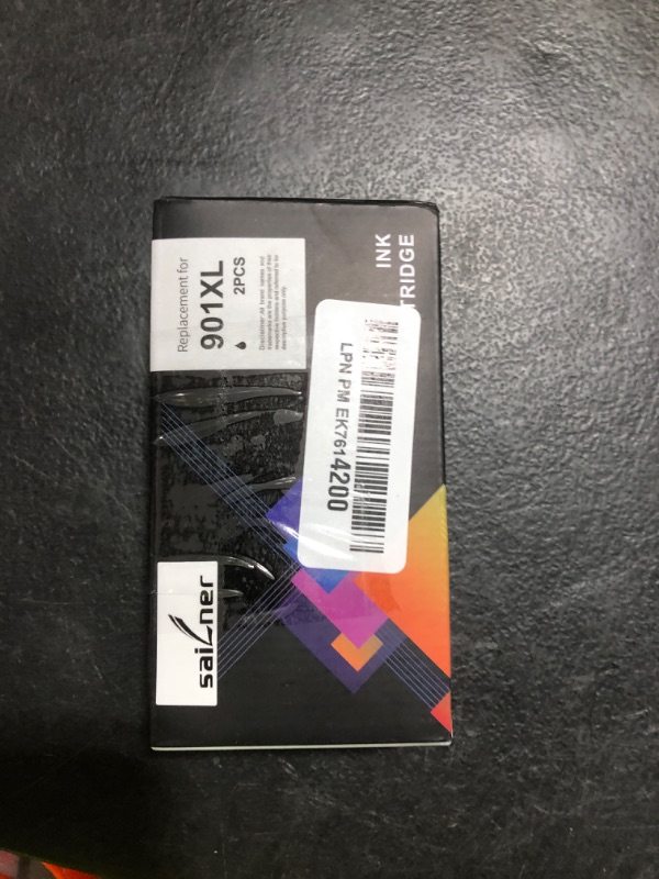 Photo 1 of SAILNER 901XL Black Ink Cartridges(2-Pack) Remanufactured Ink for HP 901 901XL Ink Cartridges Work for HP Officejet 4500 J4524 J4540 J4550 J4580 J4624 J4680 Printer Ink 901 XL (High-Yield Black)