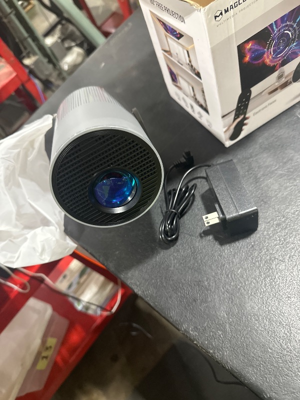 Photo 1 of ?Electric Focus?Magcubic Mini Projector 4K Support, Smart Projector with WiFi 6 and Bluetooth 5.4, 5W Soundbase Speaker, 180° Rotation, Portable Projector for Home Theater HY300 Ultra (Grey)