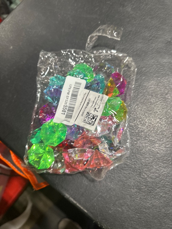 Photo 1 of jollylife 36PCS Acrylic Diamond Gems Jewels Pirate Treasure Chest Hunt Party Favors 25 Carat Diving Gem Pool Toys