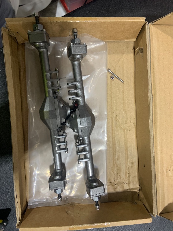 Photo 1 of RZXYLRC Full CNC Aluminum Alloy Front Rear Portal Axle for 1/10 RC Crawler Car Axial Capra 1.9 UTB, Completes Axle Set Metal Upgrades (Gray)
