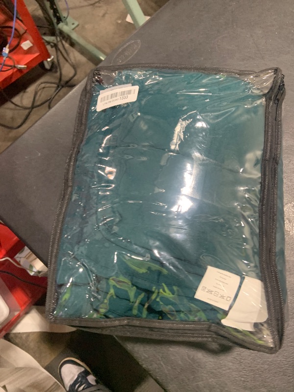 Photo 1 of yescool Weighted Blanket for Adults (12 lbs, 48" x 72", Dark Green) Cooling Heavy Blanket for Sleeping Perfect for 110-130 lbs, Twin Size Breathable Blanket with Premium Glass Bead, Machine Washable