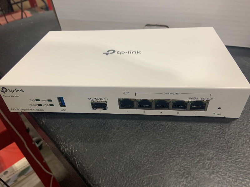 Photo 1 of TP-Link Festa FR365, AX3000 WiFi 6 VPN Router, Up to 5 Gigabit WAN + 1 USB 3.0 WAN + 1 SFP, Self-Organizing Network, Free Cloud, Load Balance, Mesh, Seamless Roaming, Does not Work with Omada