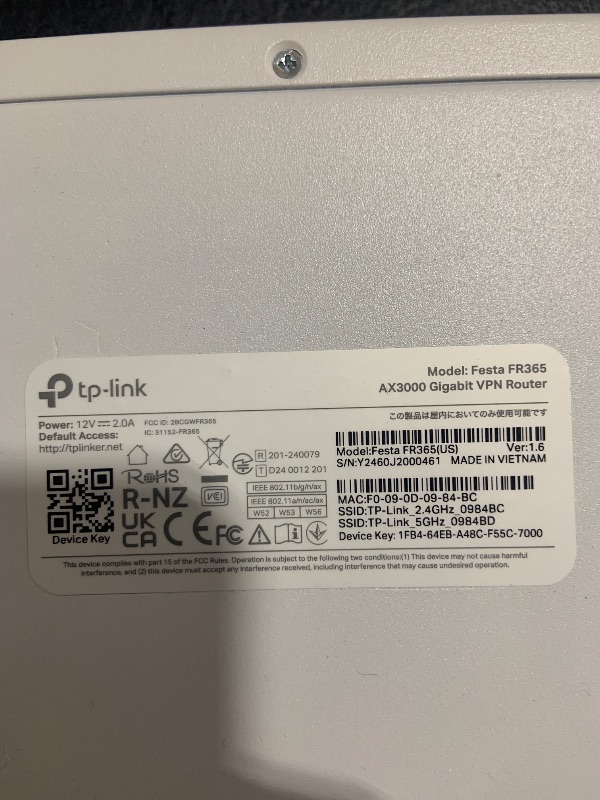 Photo 1 of TP-Link Festa FR365, AX3000 WiFi 6 VPN Router, Up to 5 Gigabit WAN + 1 USB 3.0 WAN + 1 SFP, Self-Organizing Network, Free Cloud, Load Balance, Mesh, Seamless Roaming, Does not Work with Omada