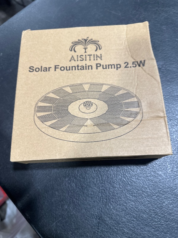 Photo 1 of AISITIN Solar Fountain Pump 2.5W Bird Bath Fountain Solar Powered Water Fountain with 8 Nozzle & 4 Fixer, Solar Fountain Pump for Bird Bath, Garden, Pond, Pool