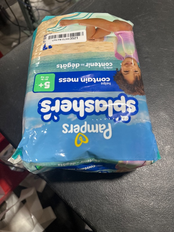 Photo 1 of Pampers Swim Diapers - Splashers - Size 5+, 17 Count, Gap-Free Disposable Baby Swimming Pants