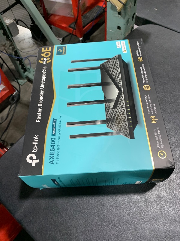 Photo 1 of TP-Link AXE5400 Tri-Band WiFi 6E Router (Archer AXE75)- Gigabit Wireless Internet Router, ax Router for Gaming, VPN Router, OneMesh, WPA3, Black