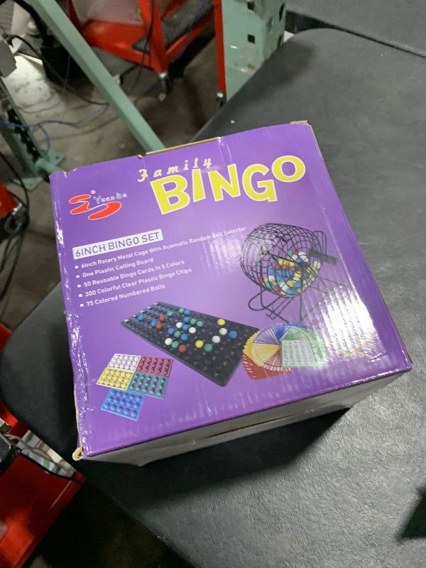 Photo 1 of Yuanhe Deluxe Bingo Games Set - Metal Cage with Calling Board,50 Bingo Cards,300 Colorful Bingo Chips,75 Colored Balls, Great for Adults Kids Large Groups,Parties Events Family Game Nights