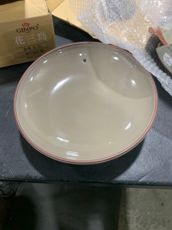 Photo 1 of Banko Ware 52013 Ginpo Hanamishima Earthenware Pot (Deep Pot), No. 9, For 4-5 People