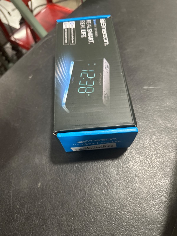 Photo 1 of Emerson Smartset Alarm Clock Radio with Bluetooth Speaker with USB Port for iPhone/iPad/iPod/Android and Tablets, 1.4" Cyan LED Display and Night Light, ER100301
