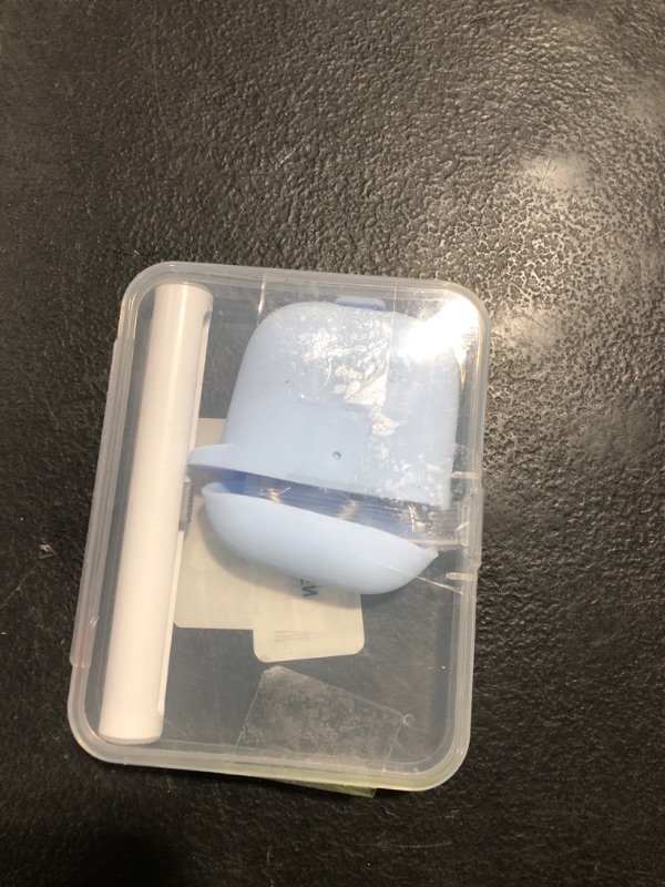 Photo 1 of Woyinger for AirPods Case Cover, Come with Cleaner Kit, Soft Silicone Protective Cover with Buckle, Compatible with Apple AirPods 2nd 1st Generation Charging Case, Front LED Visible, Sky Blue