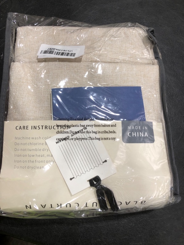 Photo 1 of 100% Blackout Shield Linen Blackout Curtains for Bedroom 84 Inches Long, Back Tab/Rod Pocket Living Room Drapes, Thermal Insulated Blackout Curtains 2 Panels Set, 50" W x 84" L, Cream