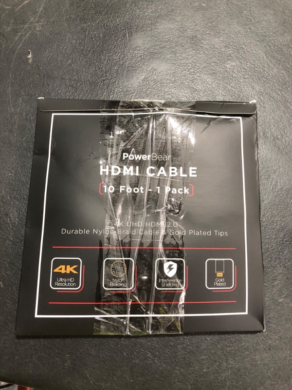 Photo 1 of PowerBear 4K HDMI Cable 10 ft | High Speed Hdmi Cables, Braided Nylon & Gold Connectors, 4K @ 60Hz, Ultra HD, 2K, 1080P, ARC & CL3 Rated | for Laptop, Monitor, PS5, PS4, Xbox One, Fire TV, & More