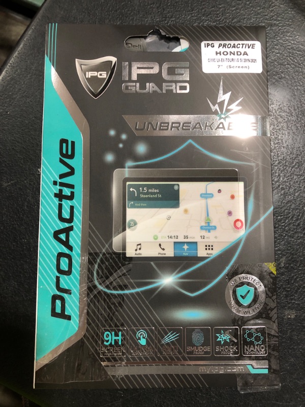 Photo 1 of IPG ProActive for HONDA 2019-2021 Civic (5 Button Version) LX EX Touring Si EX-L 7 Inch NAVIGATION Display 9H Hardness Screen Protector Smooth Glass Touch Ultra Responsive High Clarity Anti Scratch