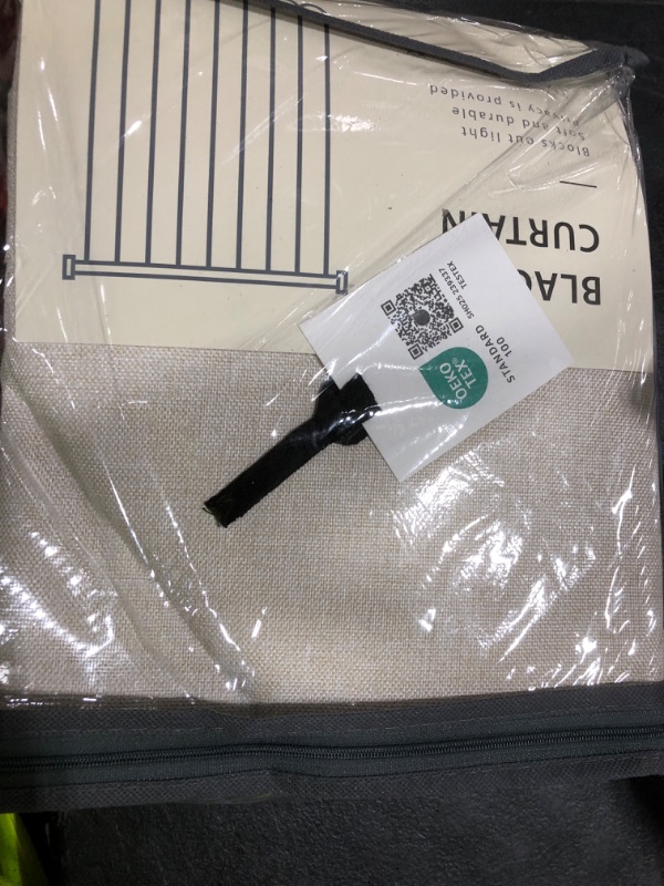 Photo 1 of 100% Blackout Shield Linen Blackout Curtains for Bedroom 84 Inches Long, Back Tab/Rod Pocket Living Room Drapes, Thermal Insulated Blackout Curtains 2 Panels Set, 50" W x 84" L, Cream