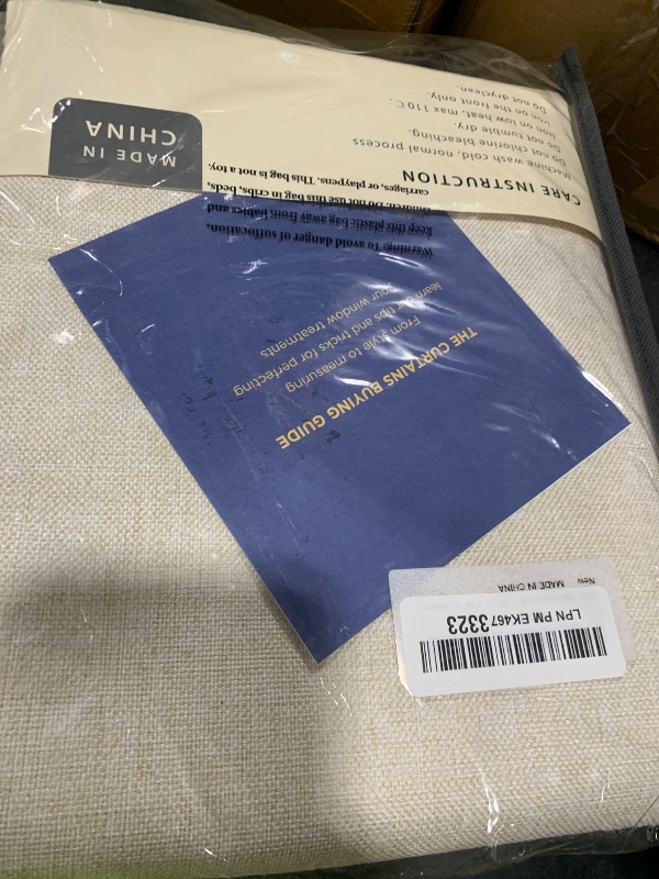 Photo 1 of 100% Blackout Shield Linen Blackout Curtains for Bedroom 84 Inches Long, Back Tab/Rod Pocket Living Room Drapes, Thermal Insulated Blackout Curtains 2 Panels Set, 50" W x 84" L, Cream