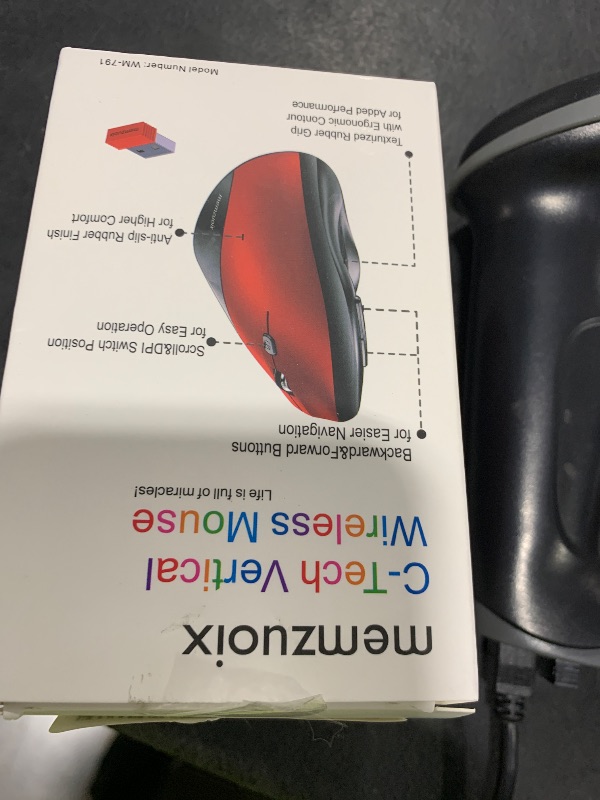 Photo 1 of memzuoix Wireless Ergonomic Mouse 2.4G,800/1200/1600 DPI Large Wireless Mouse with USB Receiver,Optical Cordless Mice for Computer,Laptop,MacBook,Desktop,PC,6 Buttons,Red