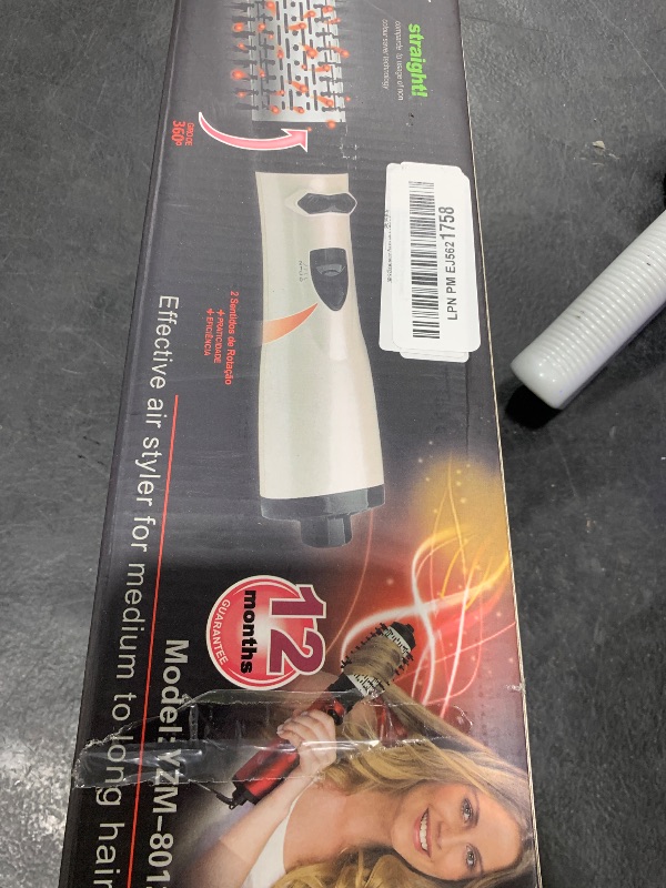 Photo 1 of 3-in-1 Hot Air Styler & Rotating Hair Dryer Brush with 2 Interchangeable Brushes | Anti-Frizz Ionic Technology for Straightening, Drying & Curling | 3 Heat Settings & 360° Rotation (Red)