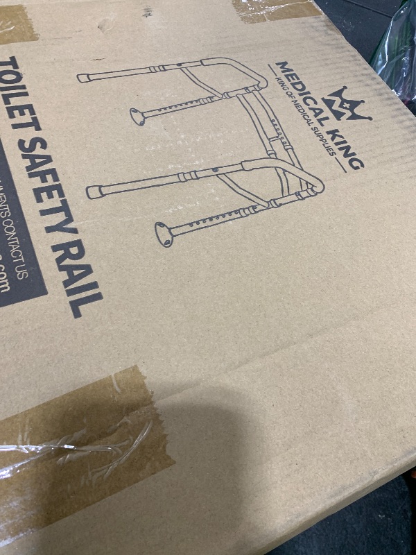 Photo 1 of Medical king Toilet Safety Rail - Adjustable Detachable Toilet Safety Frame with Handles Heavy-Duty Toilet Safety Rails Stand Alone - Toilet Safety Rails for Elderly, Handicapped - Fits Most Toilets