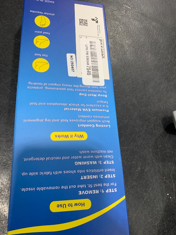 Photo 1 of Plantar Fasciitis Feet Insoles Arch Supports Orthotics Inserts Relieve Flat Feet, High Arch (Mens 11-11 1/2 | Womens 13-13 1/2)