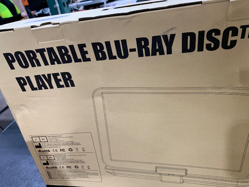 Photo 1 of 17.6" Portable Blu Ray DVD Player with 15.4" Screen, HDMI Input/Output, Sync Screen, 5 Hours Playing Time, 1080P MP4 MKV Video, Surround Audio, USB SD
