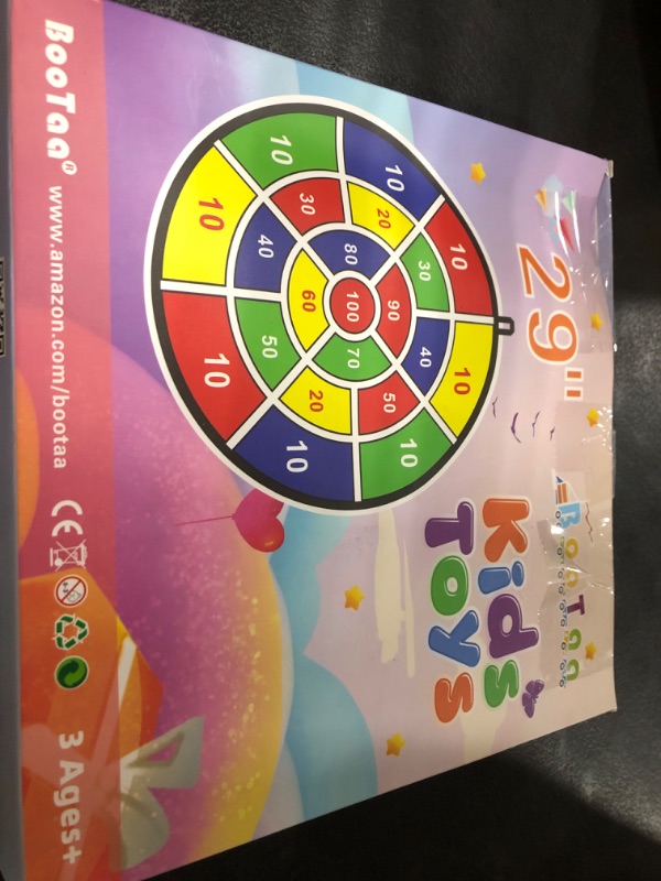 Photo 1 of 29" Large Dart Board for Kids, BooTaa Kids Dart Board with 12 Sticky Balls, Boys Toys, Indoor/Sport Outdoor Fun Party Play Game Toys, Birthday Gifts for 3 4 5 6 7 8 9 10 11 12 Year Old Boys Girls