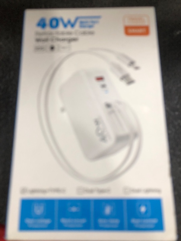 Photo 1 of Hatalkin 4-in-1 Retractable Wall Charger Plug with Dual USB Ports and 35.5in/90cm Lightening and Type-C Cables,40W Fast Charging Foldable Block for iPhone 16/15/14/13/12/11,iPad,Galaxy,Pixel
