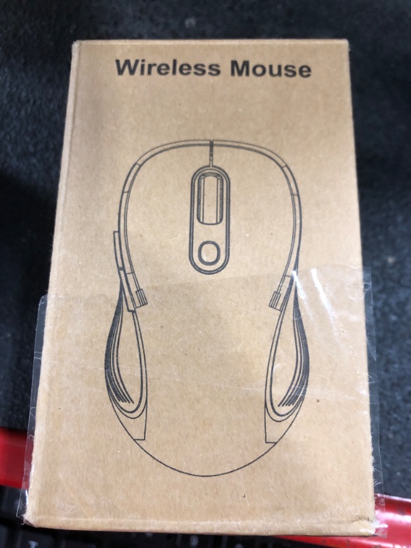 Photo 1 of WisFox 2.4G Wireless Mouse for Laptop, Ergonomic Computer Mouse with USB Receiver and Type-C Adapter, 6 Button Cordless Mouse Wireless Mice for Windows Mac PC Notebook (Red)