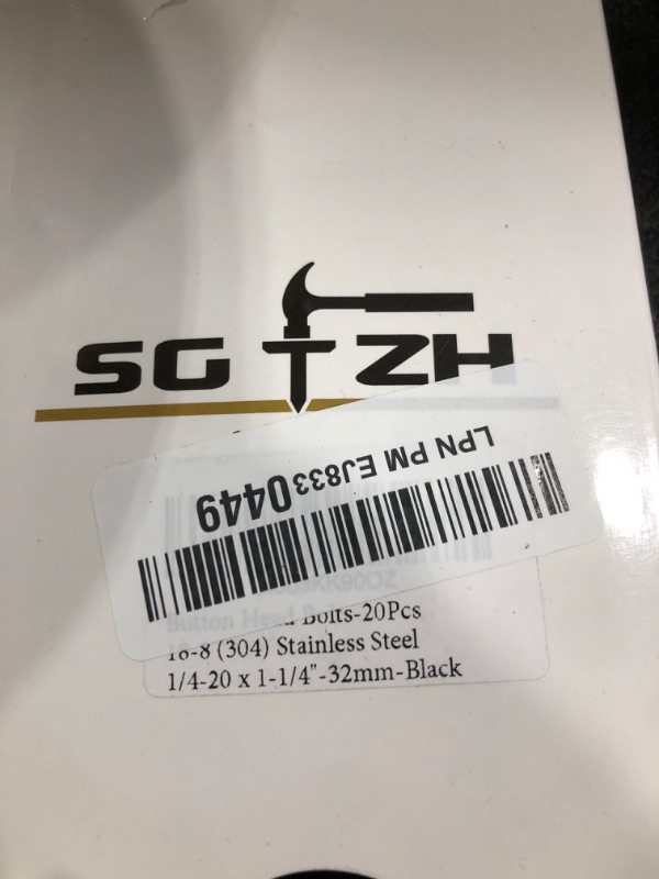 Photo 1 of 1/4-20 x 1-1/4" Button Head Socket Cap Bolts Screws, 20Pcs 304 Stainless Steel 18-8, Allen Hex Drive, Black Oxide by SG TZH(with Hex Spanner)