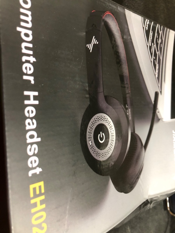 Photo 1 of Wireless Headset with AI Noise Cancelling Microphone Bluetooth Headset - Bluetooth V5.2 Headphones with USB Dongle & Mic Mute for Computer/Laptop/PC/iPhone/Android/Cell Phones (Bluetooth+USB Dongle)