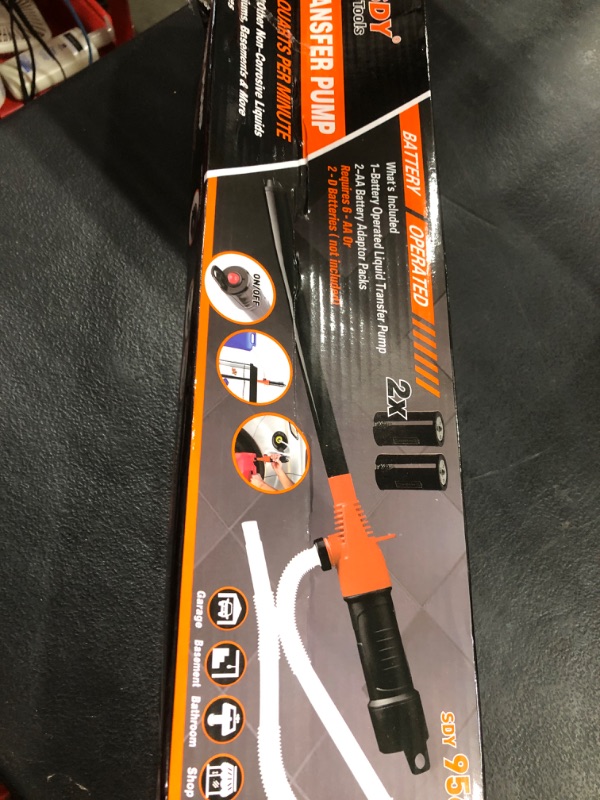 Photo 1 of HORUSDY Battery Portable Battery Operated Gas & Water Pump, Powered Fuel Transfer Pump, 2.2GPM Gasoline & Liquid Siphon Pump, Automatic Gas Pump for Gas Can & Tank, Handheld Liquid Transfer Pump