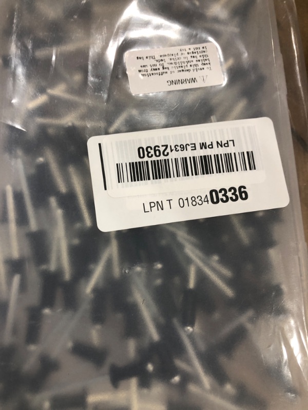 Photo 1 of BokWin 100 Pcs Aluminum Blind Rivets 3/16 Inch x 1/2 Inch Black Pop Rivets 4.8x12mm Pop Rivets Assortment for Kayak Marine Boat