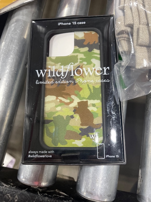 Photo 1 of Wildflower Cases -  Around Case, Compatible with Apple iPhone 15 | Blue, Pink, Animals, Kittens, Trendy - Protective Black Bumper, 4ft Drop Test Certified, Women Owned Small Business