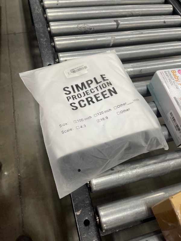 Photo 1 of 100 inch Projection Screen, 16:9 Foldable Anti-Crease Portable Projector 4K Movies Screens Indoor Outdoor Projection Video Projector Screen for Home, Party, Office, Classroom