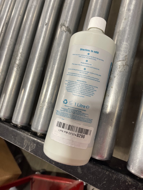 Photo 1 of Salt of the Earth Natural Unisex Deodorant Spray Unscented Refill 1 Litre