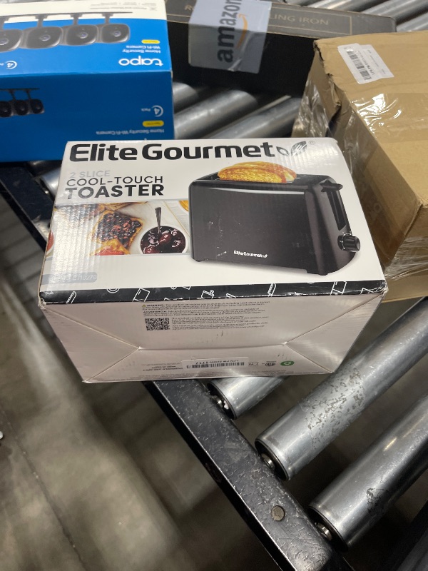 Photo 1 of Elite Gourmet ECT1027B Cool Touch Toaster with 6 Temperature Settings & Extra Wide 1.25" Slots for Bagels, Waffles, Specialty Breads, Puff Pastry, Snacks, ETL Certified, 2 Slices, Black
