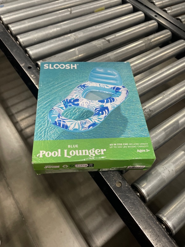 Photo 1 of SLOOSH Pool Lounge Float Adult, Inflatable Pool Floats Lounger Raft Floaties Water Floating Recliner Chair with Cup Holders Foot Rest Swimming Floaty, Blue