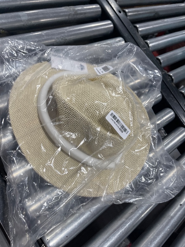 Photo 1 of Dockers Men's Straw Fedora and Panama Hat, Textured Khaki