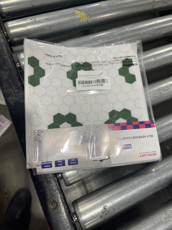 Photo 1 of MORCART 20 Pack Peel and Stick Floor Tile, 7.87" x 7.87" Vinyl Flooring Waterproof, DIY Flooring for Bathroom, Kitchen, Fireplace, Pet House, Stairs, Bedrooms, Wall Green White