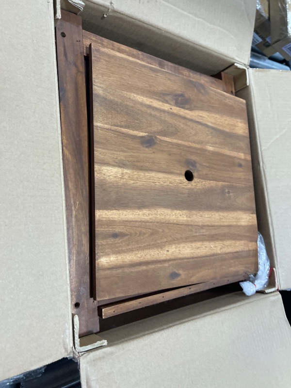 Photo 1 of Idzo Set of 2 Hardwood Outdoor Flower Box, Durable Acacia Wood Flower Boxes for Outdoor Plants with Ergonomic Handles, Drainage Holes, Multiple Sizes Wood Bucket Planter for Home Décor