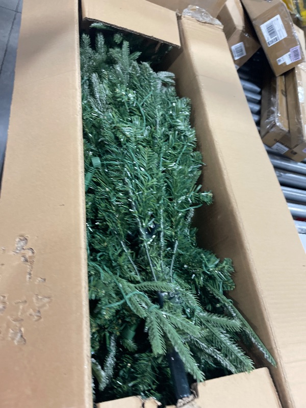 Photo 1 of YITAHOME Pre-Lit Aspen Fir Artificial Christmas Tree, 6.5ft Layered Christmas Tree with Crystal Decorations, Noble Holiday Decor with 900 PE & PVC Mixed Branch Tips, 500 Lights, Green