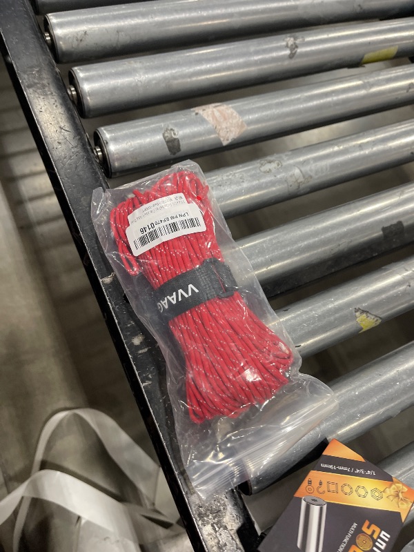 Photo 1 of VVAAGG Reflective Paracord Rope 100FT, 7 Strand Nylon para Cord Lanyard Utility 550 Parachute Cord, 4mm Thin Tent Rope for Outdoor Camping Hiking (Red)