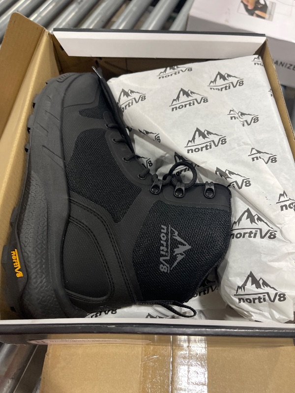 Photo 1 of NORTIV 8 Men's Military Tactical Boot Lightweight Comfortable Boots for Work All Day Side Zipper Motorcycle Combat Hiking Boots 8 Inches Vanguard,Size 9.5,Black-Oxford