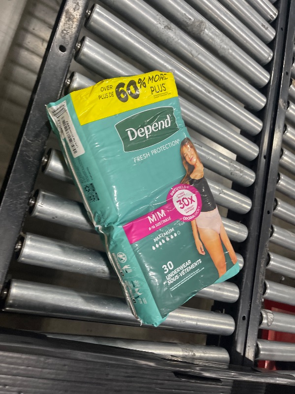 Photo 1 of Depend Fresh Protection Adult Incontinence & Postpartum Bladder Leak Underwear for Women, Disposable, Maximum, Medium, Blush, 30 Count, Packaging May Vary