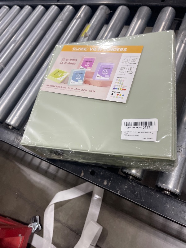Photo 1 of SUNEE 3 Ring Binder 3 Inch 2 Pack, Clear View Three Ring PVC-Free (Fit 8.5x11 Inches) for School or Office Supplies, Sage Green