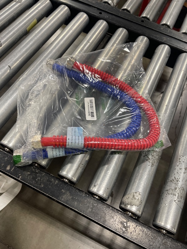 Photo 1 of 2Pack, Hot & Cold Water Heater Hose 3/4" FIP x 3/4"FIP x 24" Length, Flexible Stainless Steel Corrugated Water Line Connector- Red & Blue