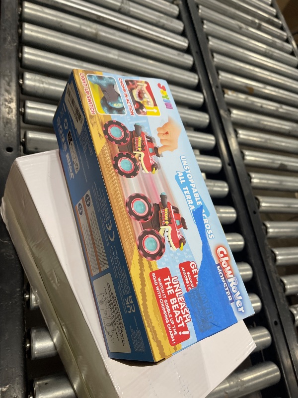 Photo 1 of JOYIN 3 Pack Monster Truck Toy - Motion Activated Light-Up Cars for Toddlers - Monster Treads Lightning Wheels - Baby Toy Present - Press & Go Cars for Boys Girls Birthday Gifts