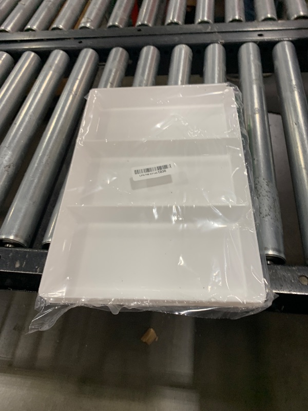 Photo 1 of US Acrylic Avant White Plastic Divided Serving Trays (Set of 3) 15” x 10” | Large Reusable 3-Section Party Platters | Serve Appetizers, Fruit, Veggies, & Desserts | BPA-Free & Made in USA